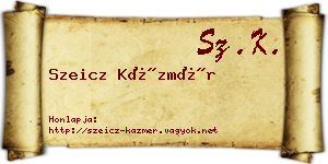 Szeicz Kázmér névjegykártya